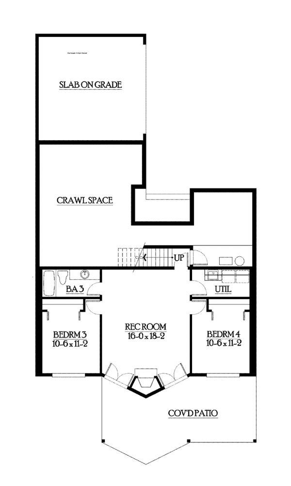 Architectural House Design - Contemporary Floor Plan - Lower Floor Plan #132-541