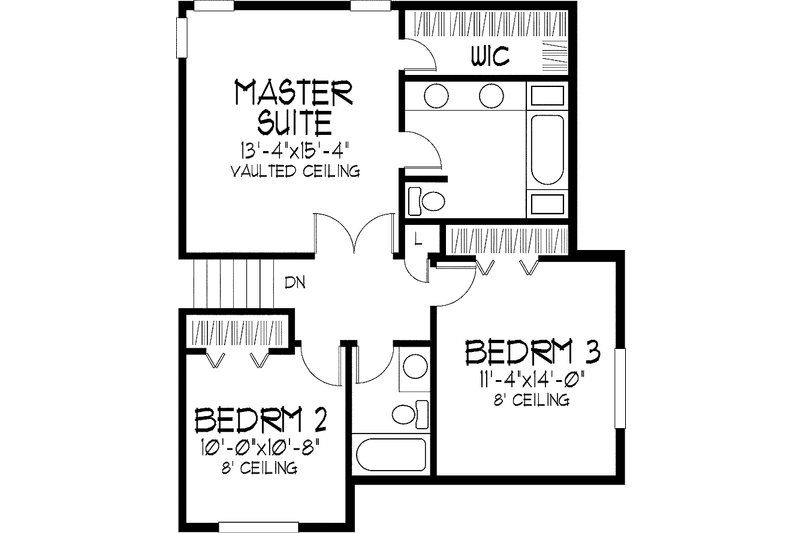 Home Plan - Floor Plan - Upper Floor for Craftsman House Plan #51-819 - 3 bed, 3 bath