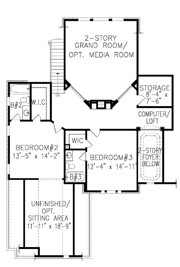 House Plan Design - Craftsman Floor Plan - Upper Floor Plan #54-294