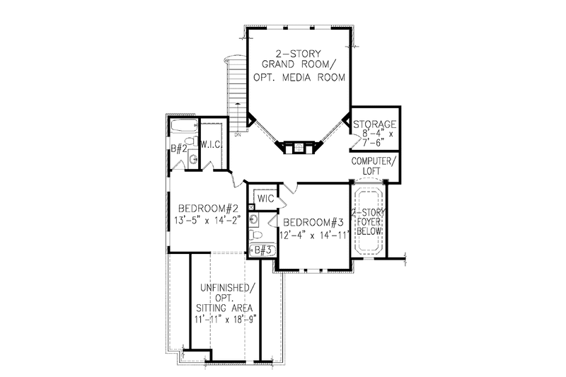 House Plan Design - Floor Plan - Upper Floor for Craftsman House Plan #54-294 - 3 bed, 3.5 bath