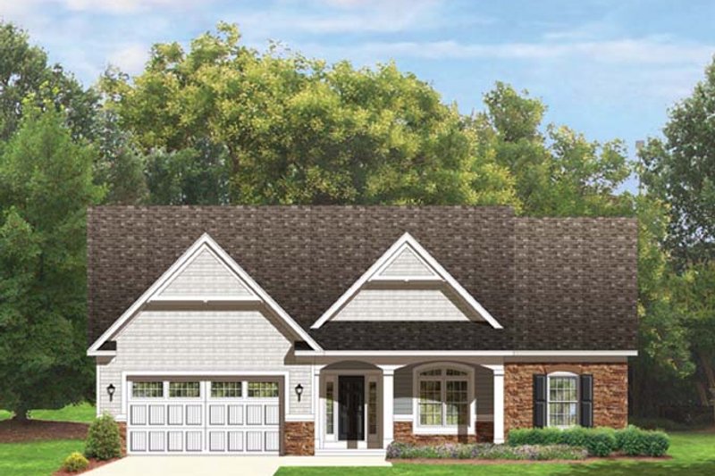 Home Plan - Exterior - Front Elevation 3 for Ranch House Plan #1010-43 - 3 bed, 2 bath
