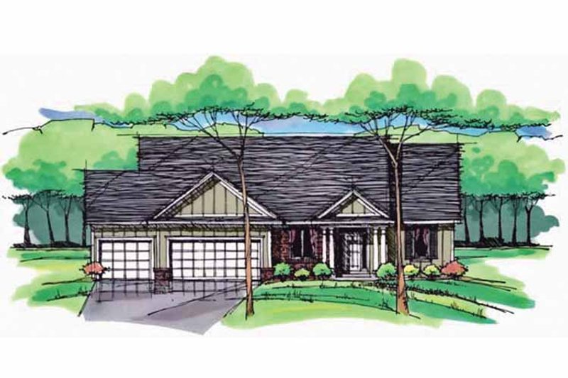 Home Plan - Exterior - Front Elevation 3 for European House Plan #51-974 - 1 bed, 1.5 bath
