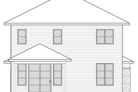 Exterior - Rear Elevation for Contemporary House Plan #23-2608 - 3 bed, 2.5 bath