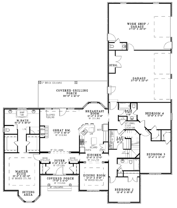 Home Plan - Country Floor Plan - Main Floor Plan #17-2915