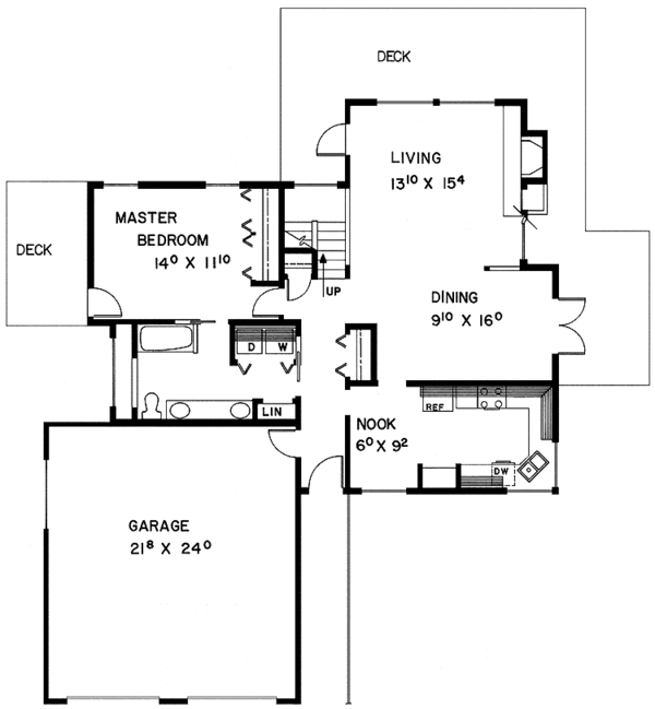 House Plan Design - Contemporary Floor Plan - Main Floor Plan #60-777