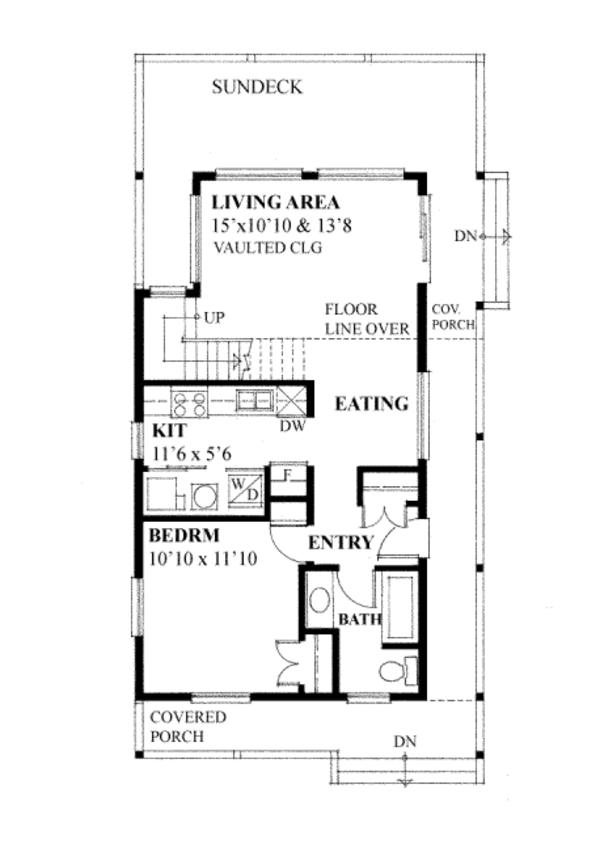 Home Plan - Cabin Floor Plan - Main Floor Plan #118-163