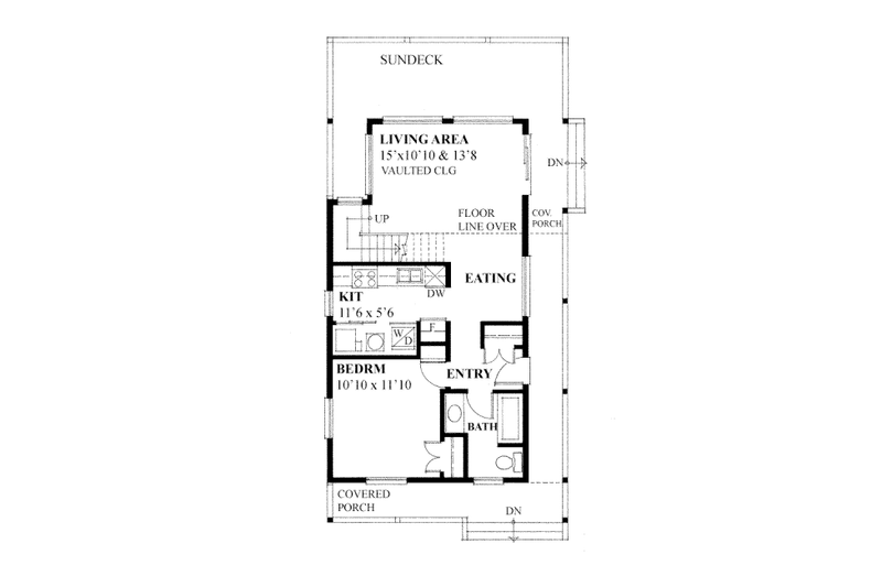 Home Plan - Floor Plan - Main Floor for Cabin House Plan #118-163 - 1 bed, 1 bath