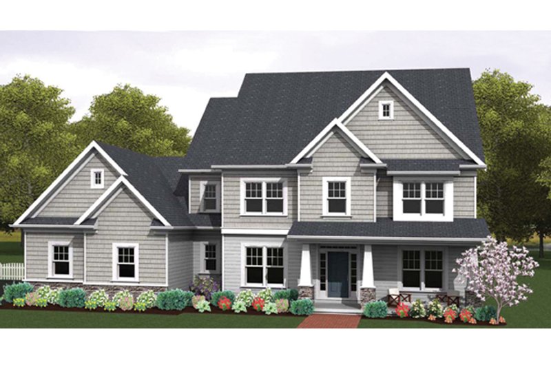 House Design - Exterior - Front Elevation 3 for Colonial House Plan #1010-63 - 4 bed, 2.5 bath