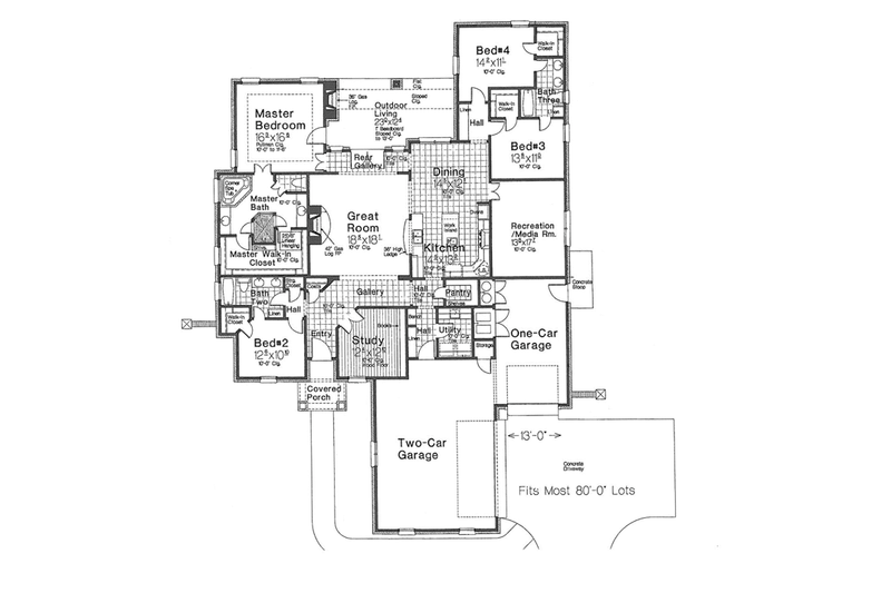 Architectural House Design - Floor Plan - Other Floor for European House Plan #310-1274 - 4 bed, 3 bath