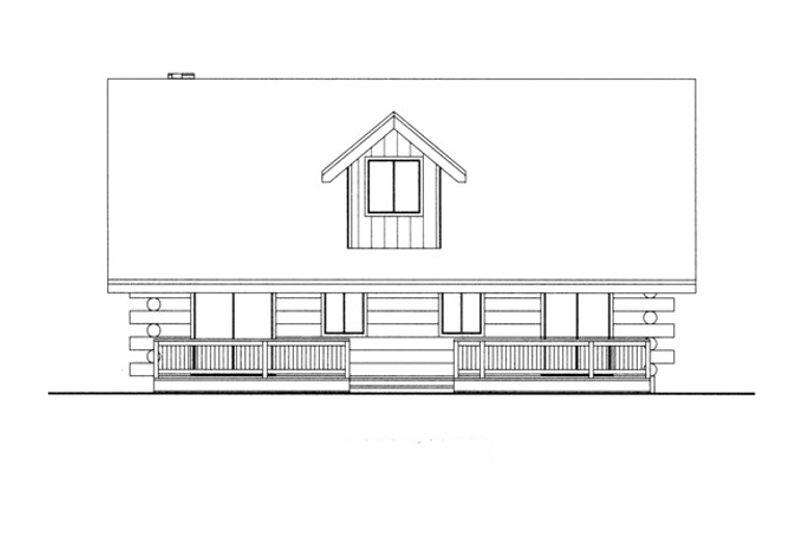 Home Plan - Exterior - Rear Elevation for Log House Plan #117-824 - 2 bed, 2 bath