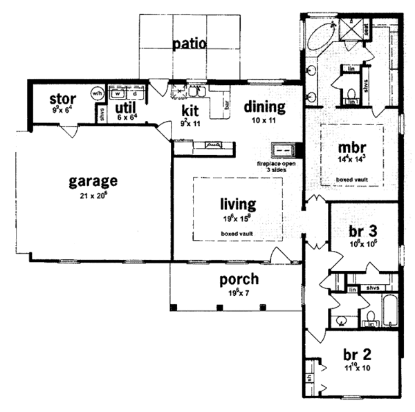 House Plan Design - Ranch Floor Plan - Main Floor Plan #36-512
