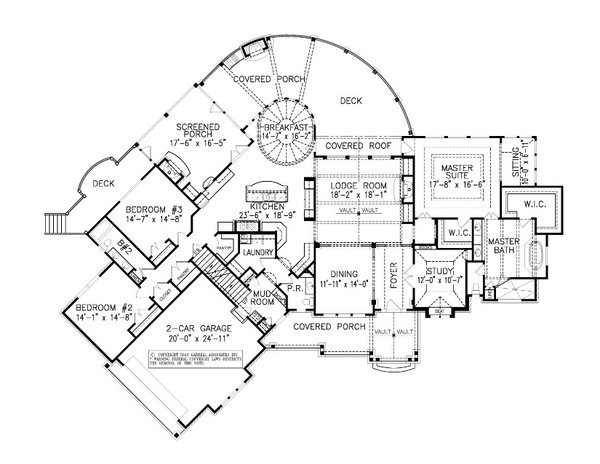 House Blueprint - Craftsman Floor Plan - Main Floor Plan #54-515