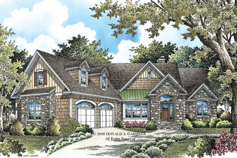 Architectural House Design - Exterior - Front Elevation 3 for European House Plan #929-4 - 4 bed, 4 bath