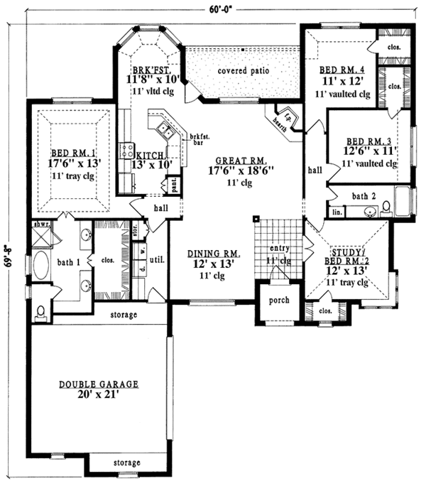 House Plan Design - European Floor Plan - Main Floor Plan #42-686