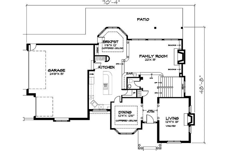 Home Plan - Floor Plan - Main Floor for Country House Plan #320-1089 - 3 bed, 2.5 bath
