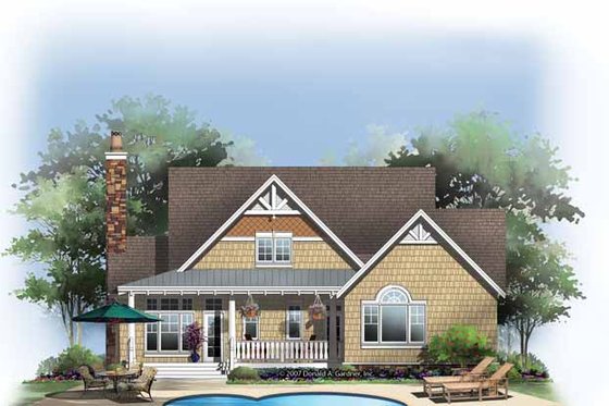 Exterior - Rear Elevation for Craftsman House Plan #929-849 - 3 bed, 2.5 bath
