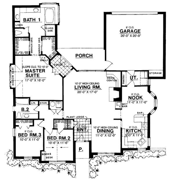 Architectural House Design - Ranch Floor Plan - Main Floor Plan #40-442