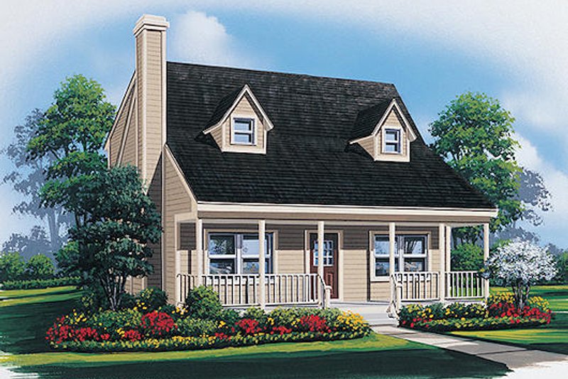 Architectural House Design - Traditional Exterior - Front Elevation Plan #57-435