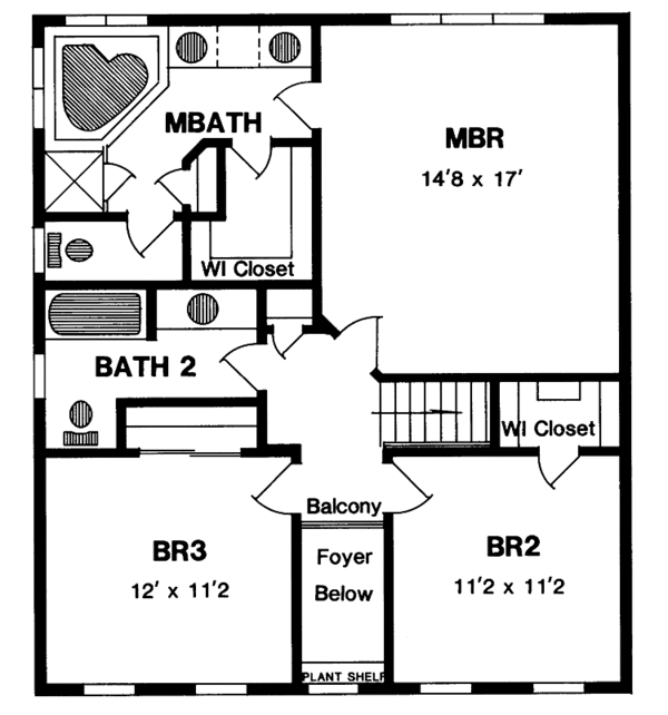 House Blueprint - Classical Floor Plan - Upper Floor Plan #316-130