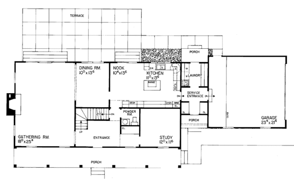 Dream House Plan - Colonial Floor Plan - Main Floor Plan #72-678