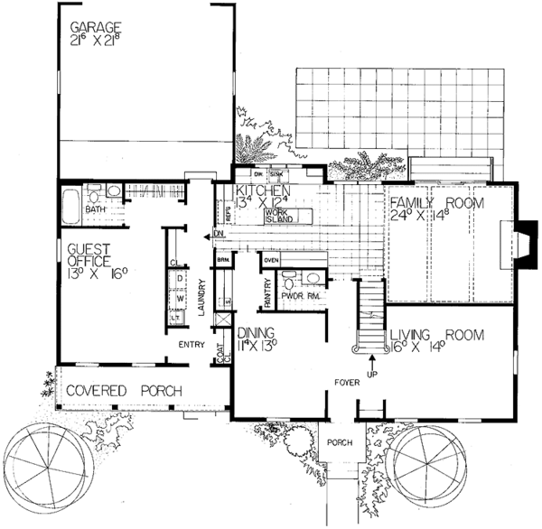 House Blueprint - Colonial Floor Plan - Main Floor Plan #72-969