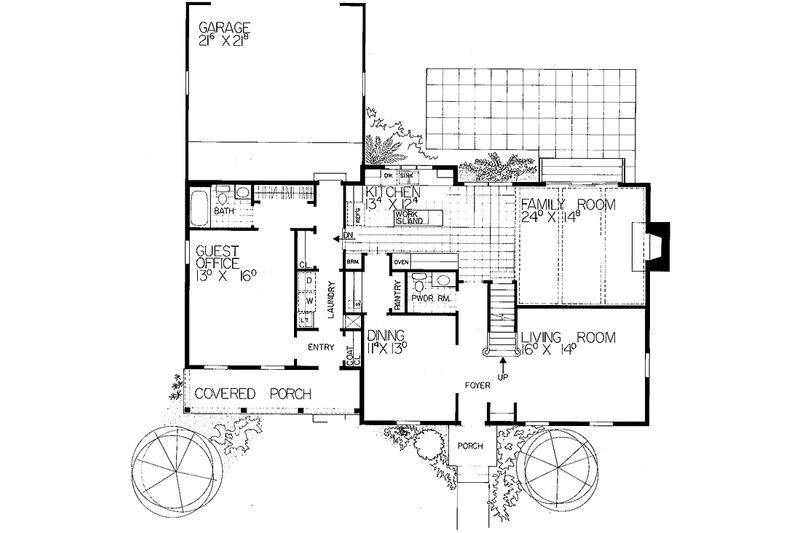 House Design - Floor Plan - Main Floor for Colonial House Plan #72-969 - 5 bed, 4.5 bath