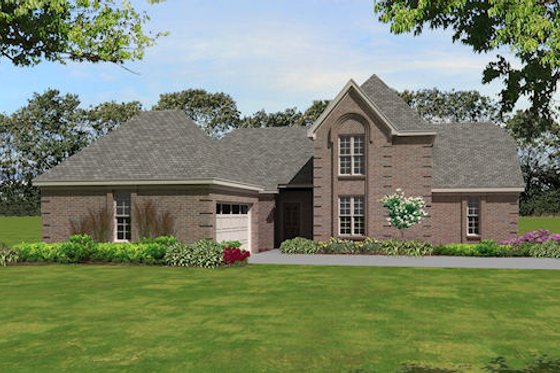 Exterior - Front Elevation for Traditional House Plan #81-13838 - 4 bed, 3 bath