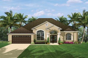 Exterior - Front Elevation 3 for Mediterranean House Plan #1058-41 - 3 bed, 2 bath