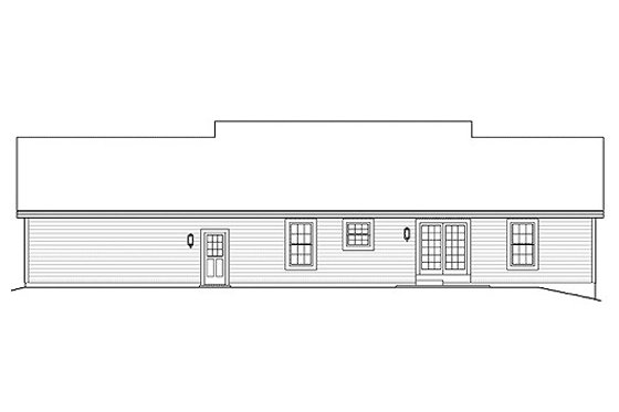 Exterior - Rear Elevation for Ranch House Plan #57-339 - 3 bed, 2 bath