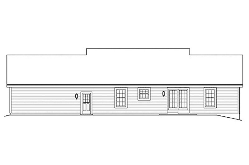 Dream House Plan - Exterior - Rear Elevation for Ranch House Plan #57-339 - 3 bed, 2 bath
