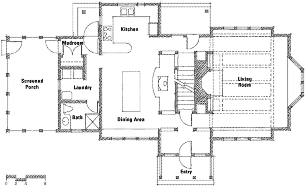 Architectural House Design - Victorian Floor Plan - Main Floor Plan #976-1