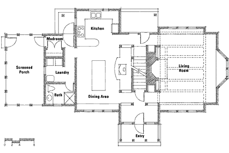 Home Plan - Floor Plan - Main Floor for Victorian House Plan #976-1 - 3 bed, 2 bath