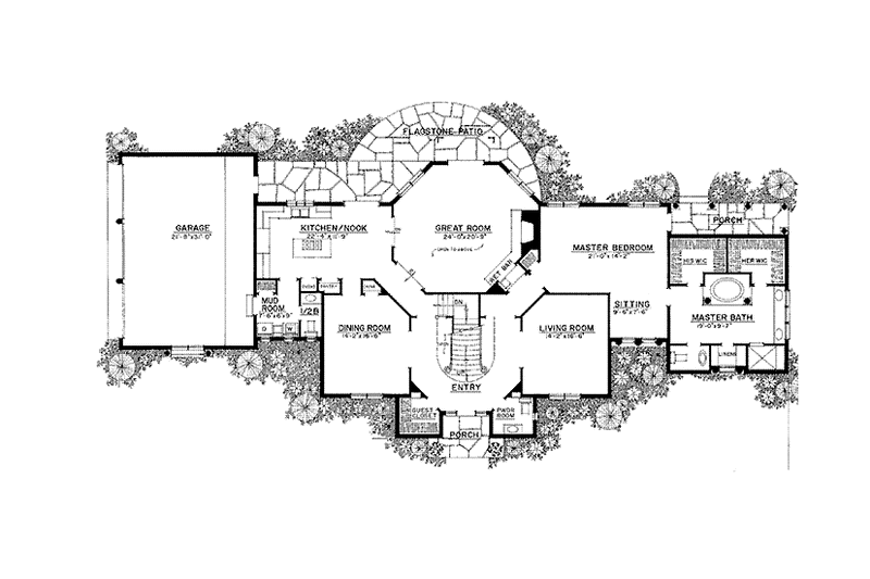 Dream House Plan - Floor Plan - Main Floor for European House Plan #1016-96 - 5 bed, 3 bath