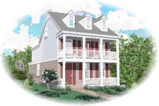 Exterior - Front Elevation for Southern House Plan #81-462 - 3 bed, 2.5 bath