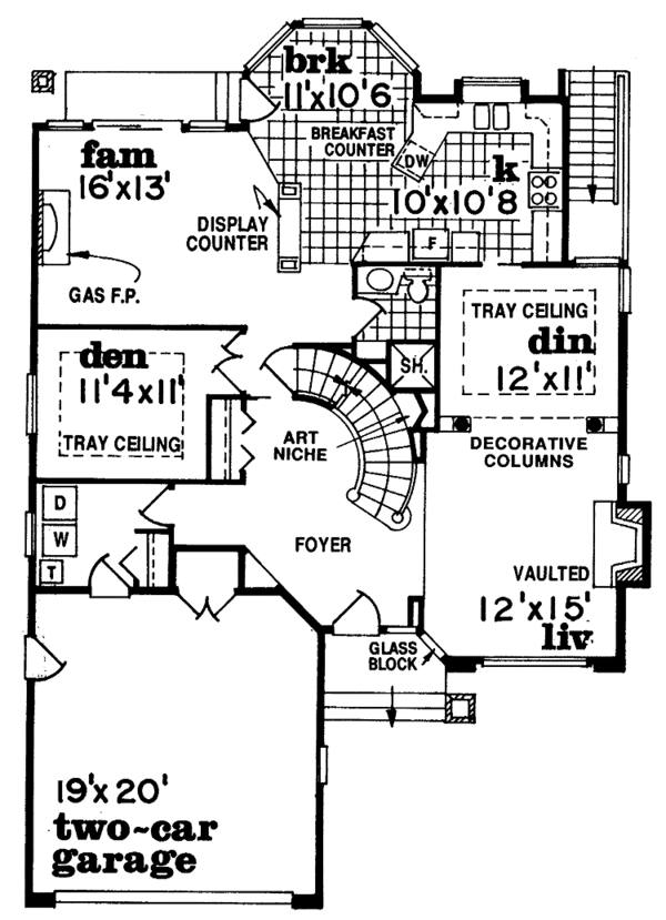 Home Plan - Mediterranean Floor Plan - Main Floor Plan #47-856