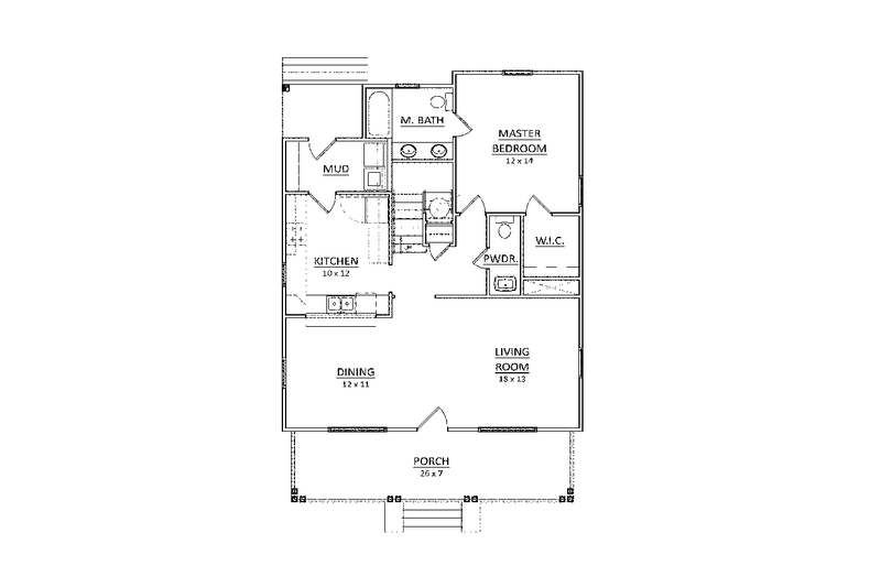 Dream House Plan - Floor Plan - Main Floor for Craftsman House Plan #936-8 - 3 bed, 2.5 bath