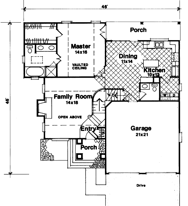 European Floor Plan - Main Floor Plan #41-128