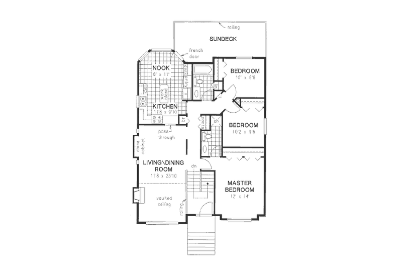 Home Plan - Floor Plan - Main Floor for Traditional House Plan #18-9401 - 5 bed, 3 bath