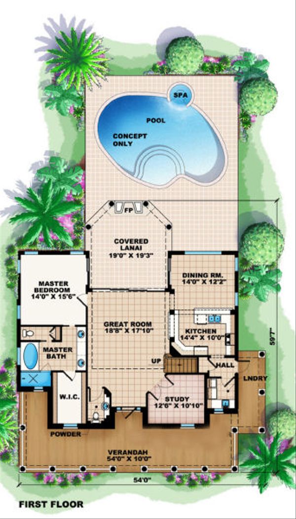 Colonial Floor Plan - Main Floor Plan #27-407