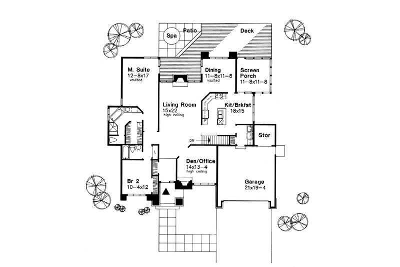 Home Plan - Floor Plan - Main Floor for Traditional House Plan #320-1502 - 2 bed, 2 bath