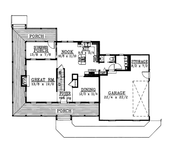 Dream House Plan - Country Floor Plan - Main Floor Plan #1037-35