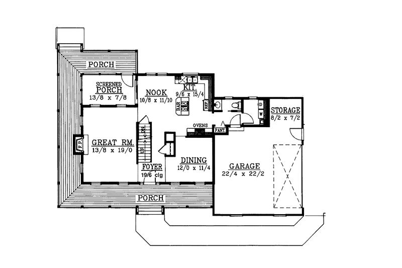 Dream House Plan - Floor Plan - Main Floor for Country House Plan #1037-35 - 3 bed, 2.5 bath