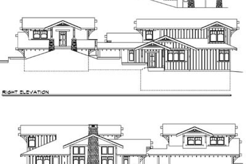 Home Plan - Exterior - Rear Elevation for Prairie House Plan #124-553 - 3 bed, 3.5 bath