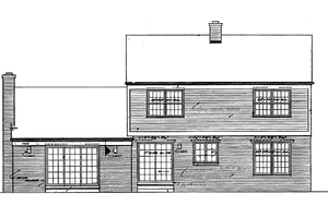 Exterior - Rear Elevation for Colonial House Plan #72-705 - 4 bed, 2.5 bath