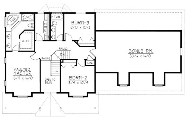 Home Plan - Colonial Floor Plan - Upper Floor Plan #1037-23