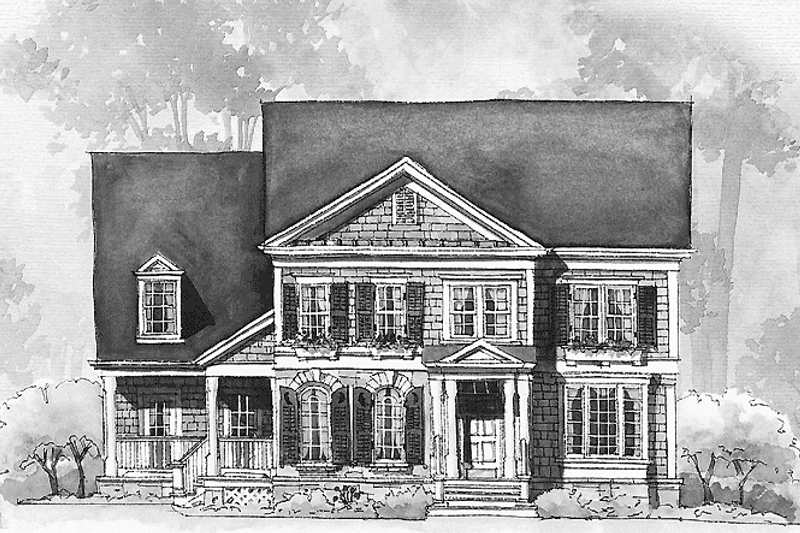 Home Plan - Exterior - Front Elevation 3 for Colonial House Plan #429-265 - 5 bed, 4.5 bath