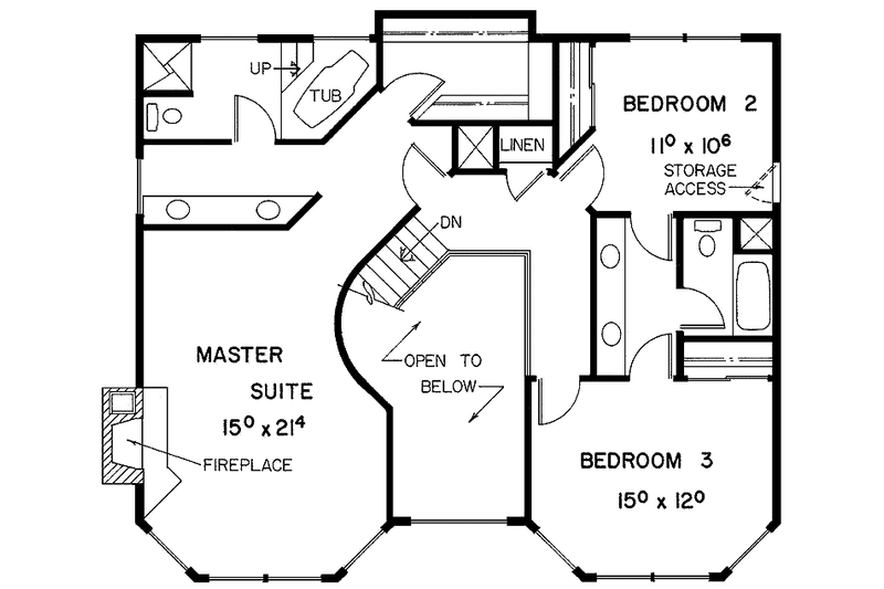 Home Plan - Floor Plan - Upper Floor for Country House Plan #60-970 - 3 bed, 3 bath