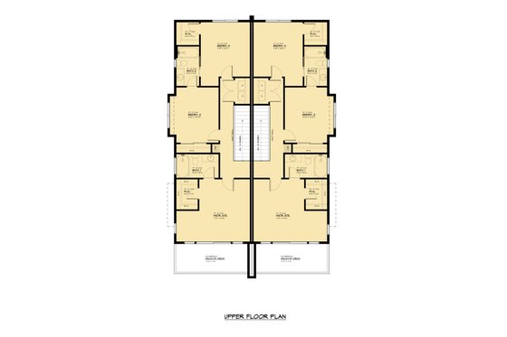 Floor Plan - Upper Floor for Contemporary House Plan #1066-241 - 6 bed, 4.5 bath