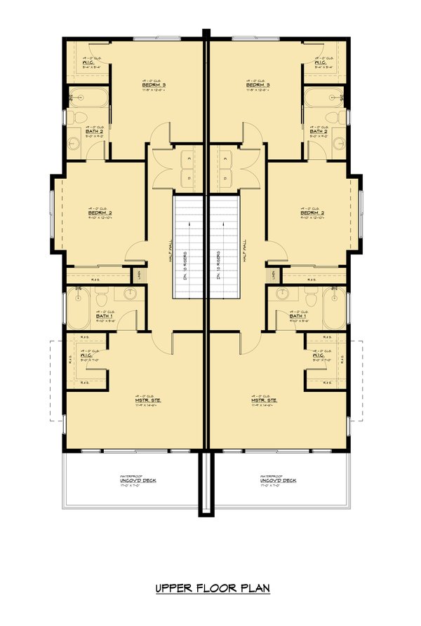 Contemporary Floor Plan - Upper Floor Plan #1066-241