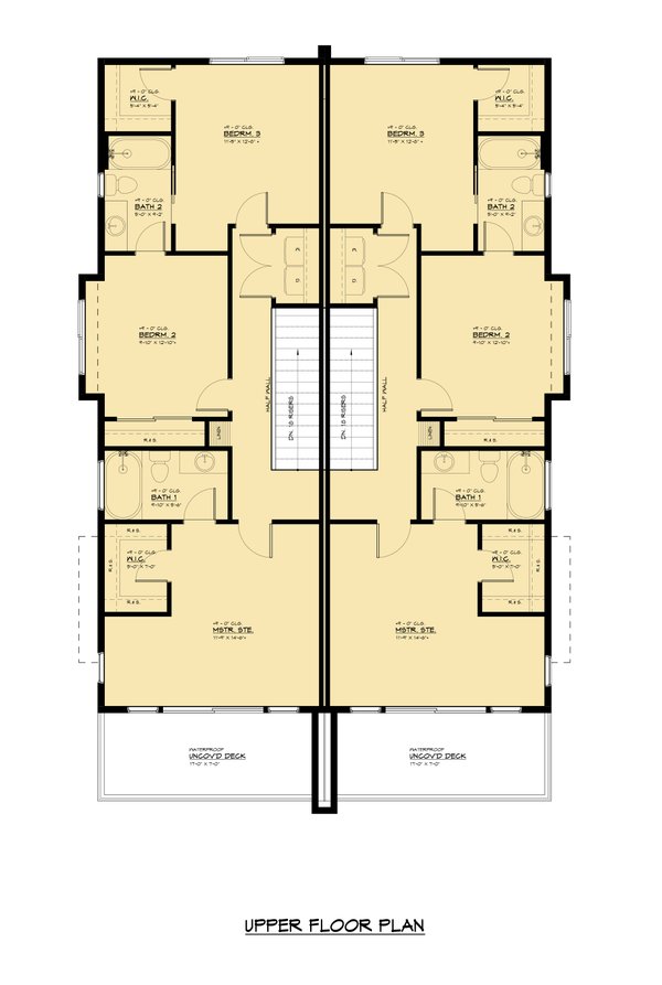 Architectural House Design - Contemporary Floor Plan - Upper Floor Plan #1066-241